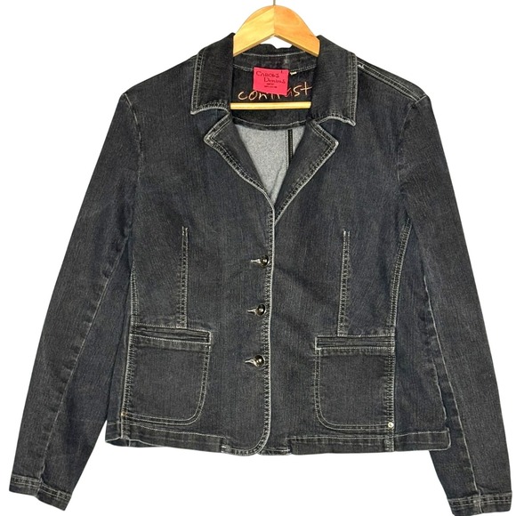 Carol's Denims Jackets & Blazers - CAROL'S DENIMS Jacket XL Y2K Classic Preppy Jean Denim‎ Retro Coastal Cowgirl